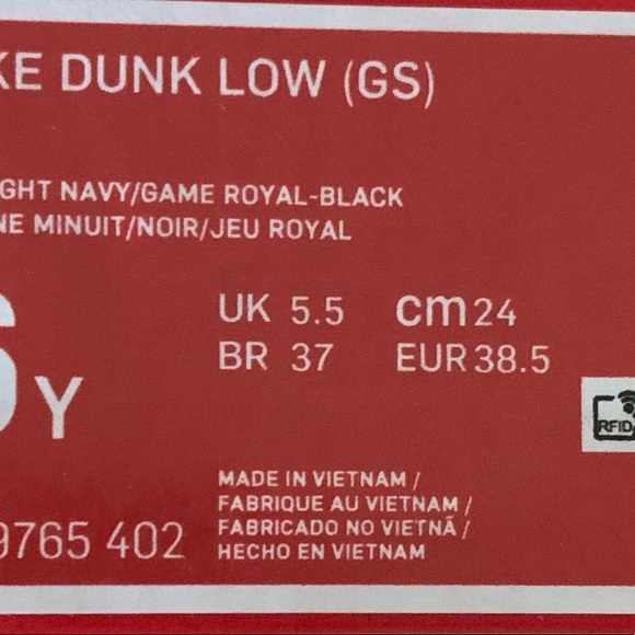 Nike Dunk Low Black Midnight Navy Wmns 7.5 - Picture 8 of 10